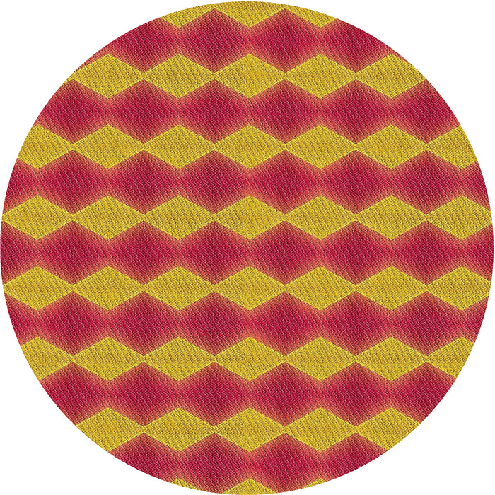 Sideview of Patterned Yellow Novelty Rug, pat3082