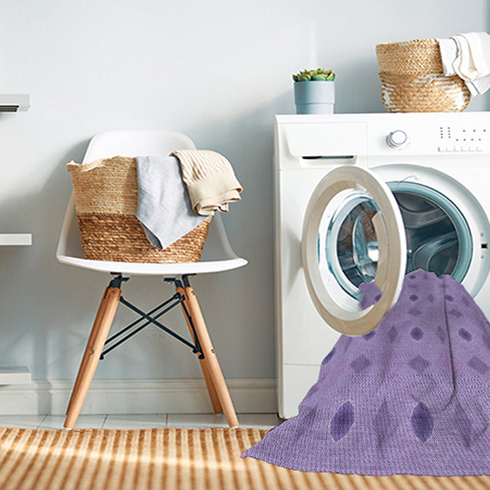 Machine Washable Transitional Medium Purple Rug in a Washing Machine, wshpat3083blu