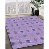 Patterned Medium Purple Rug, pat3083blu