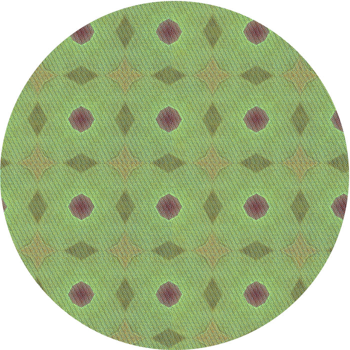 Square Patterned Olive Green Rug, pat3083lblu