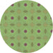 Square Patterned Olive Green Rug, pat3083lblu