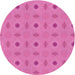 Square Machine Washable Transitional Neon Pink Rug in a Living Room, wshpat3083pur