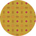 Sideview of Patterned Deep Yellow Novelty Rug, pat3083