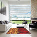 Machine Washable Transitional Orange Rug in a Kitchen, wshpat3084org