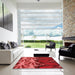 Machine Washable Transitional Red Rug in a Kitchen, wshpat3084rd