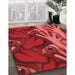 Machine Washable Transitional Red Rug in a Family Room, wshpat3084rd