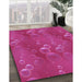 Machine Washable Transitional Neon Pink Rug in a Family Room, wshpat3085pur