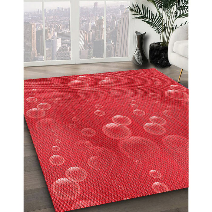 Machine Washable Transitional Red Rug in a Family Room, wshpat3085rd