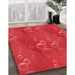Machine Washable Transitional Red Rug in a Family Room, wshpat3085rd