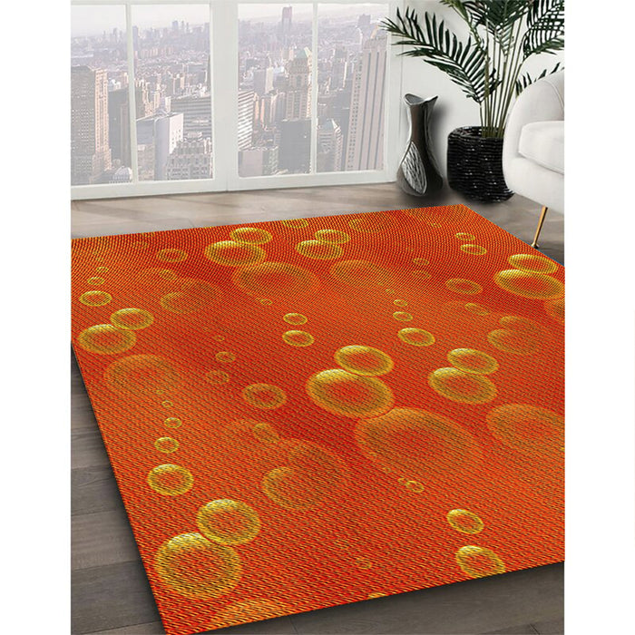Machine Washable Transitional Orange Red Orange Rug in a Family Room, wshpat3085yw