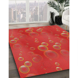 Patterned Red Abstract Machine Washable Rug in a Family Room, wshpat3085