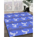 Machine Washable Transitional Denim Blue Rug in a Family Room, wshpat3086blu