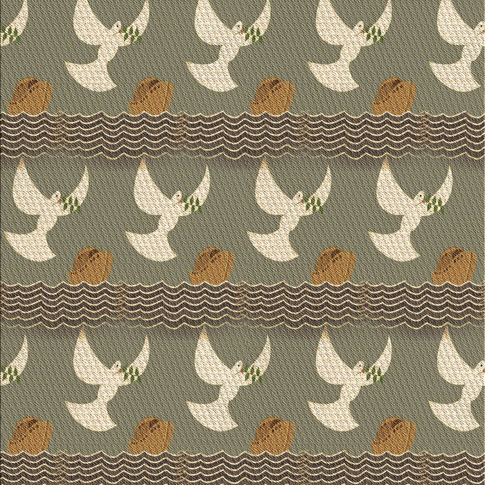 Machine Washable Transitional Brown Rug, wshpat3086brn