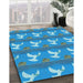 Machine Washable Transitional Blue Rug in a Family Room, wshpat3086lblu