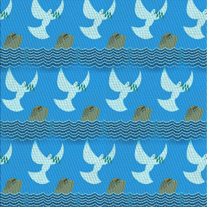 Machine Washable Transitional Blue Rug, wshpat3086lblu