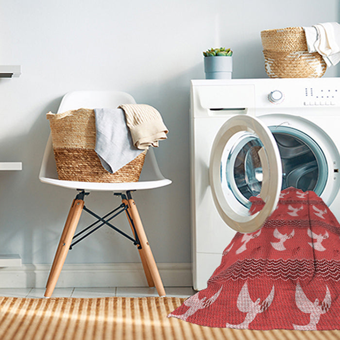 Machine Washable Transitional Red Rug in a Washing Machine, wshpat3086rd