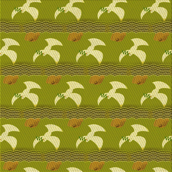 Round Machine Washable Transitional Dark Yellow Green Rug, wshpat3086yw