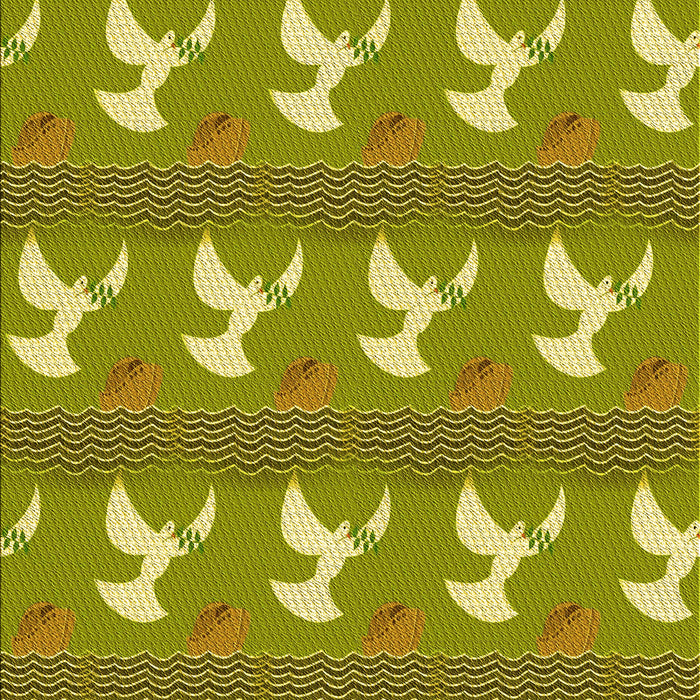 Machine Washable Transitional Dark Yellow Green Rug, wshpat3086yw