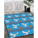 Patterned Blue Abstract Machine Washable Rug in a Family Room, wshpat3086