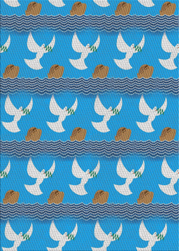 Patterned Blue Abstract Machine Washable Rug, wshpat3086