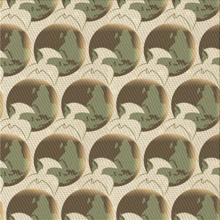 Round Patterned Oak Brown Rug, pat3087brn