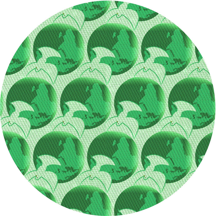 Square Machine Washable Transitional Jade Green Rug in a Living Room, wshpat3087grn