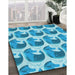 Patterned Blue Rug in Family Room, pat3087lblu