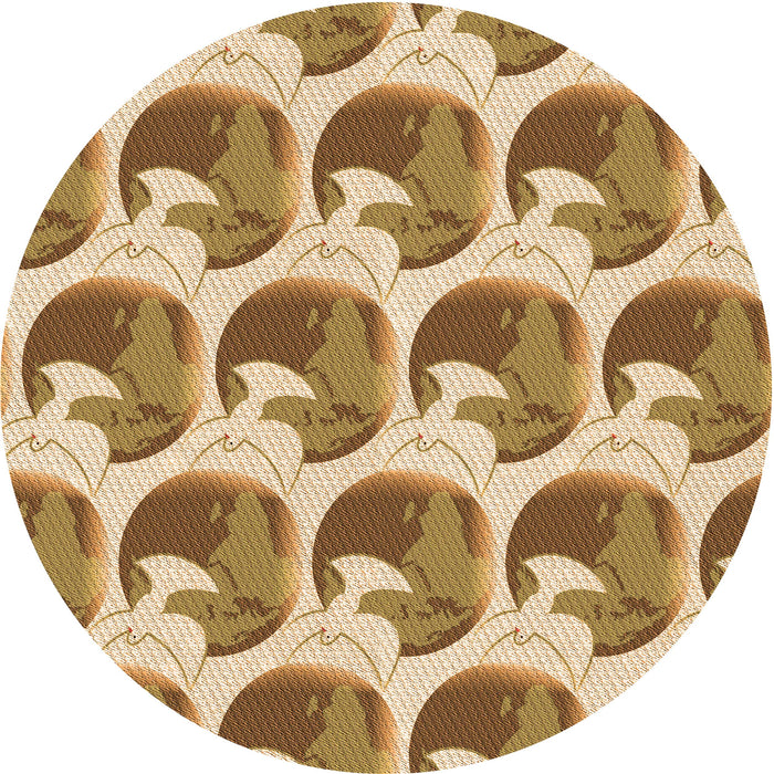 Square Patterned Dark Bisque Brown Rug, pat3087org