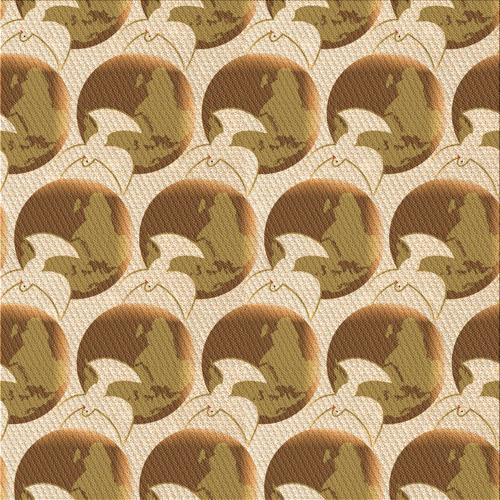 Round Patterned Dark Bisque Brown Rug, pat3087org