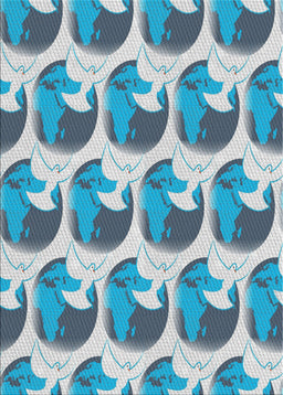 Patterned Azure Blue Novelty Rug, pat3087