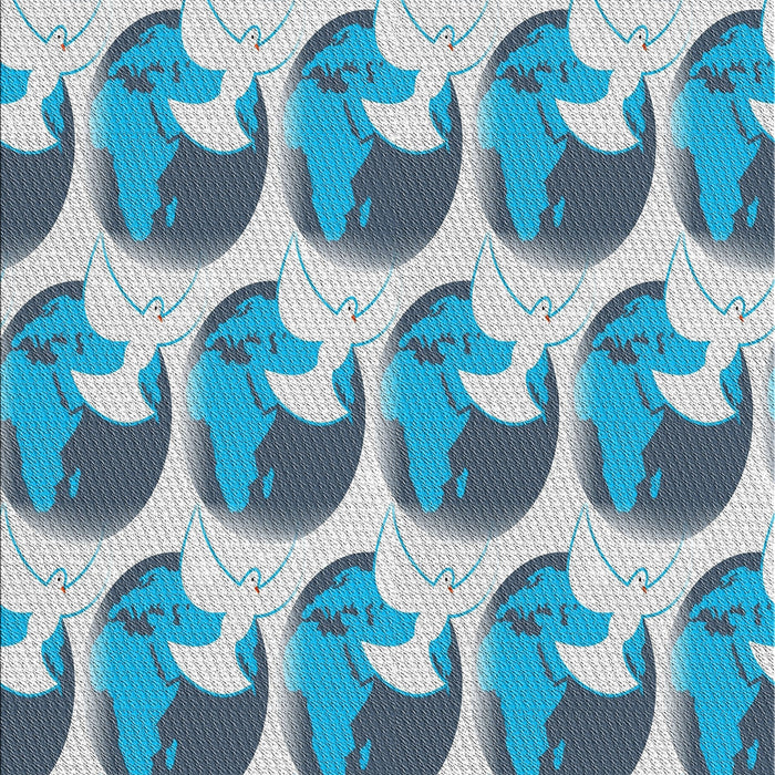 Patterned Azure Blue Novelty Rug, pat3087