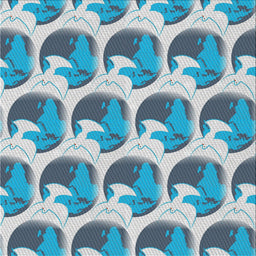Square Patterned Azure Blue Novelty Rug, pat3087