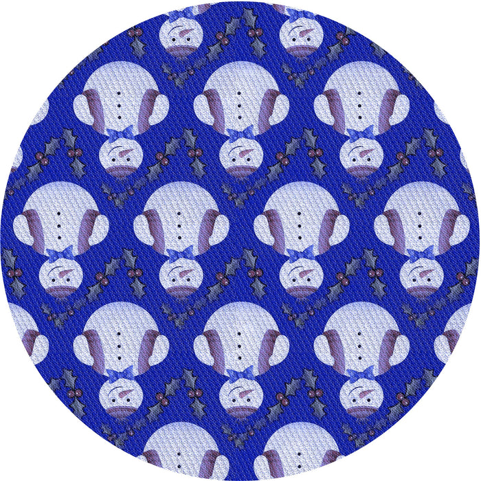 Square Patterned Denim Blue Rug, pat3088blu