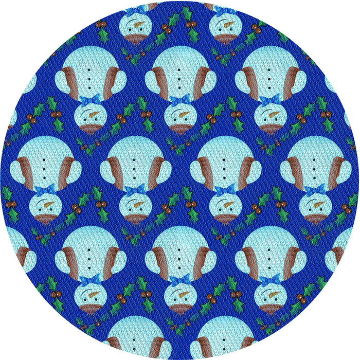 Square Machine Washable Transitional Cobalt Blue Rug in a Living Room, wshpat3088lblu