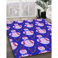 Patterned Bright Lilac Purple Rug, pat3088pur