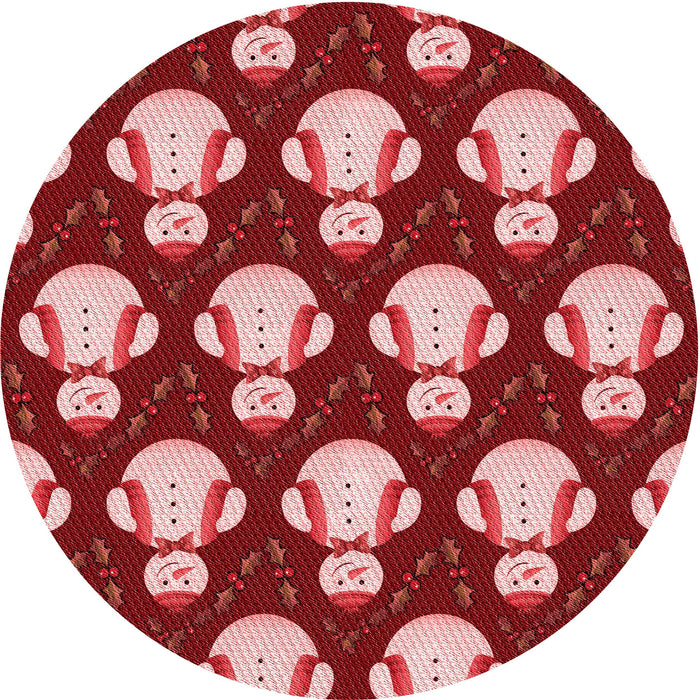 Square Patterned Light Coral Pink Rug, pat3088rd