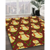 Patterned Tomato Red Rug, pat3088yw