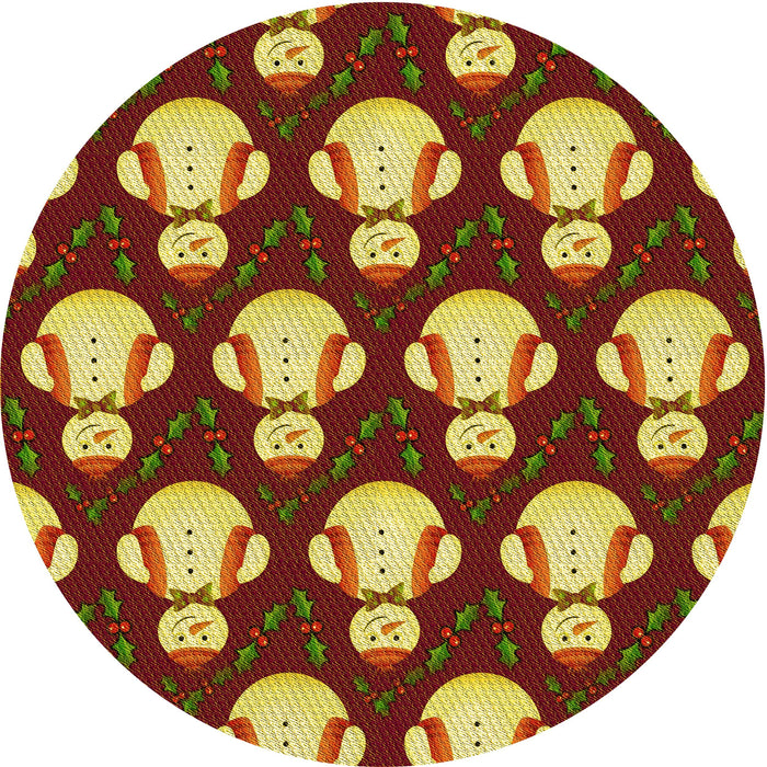 Square Patterned Tomato Red Rug, pat3088yw