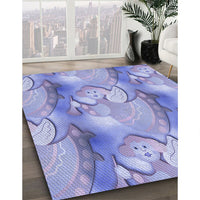 Patterned Pastel Blue Rug, pat3089blu