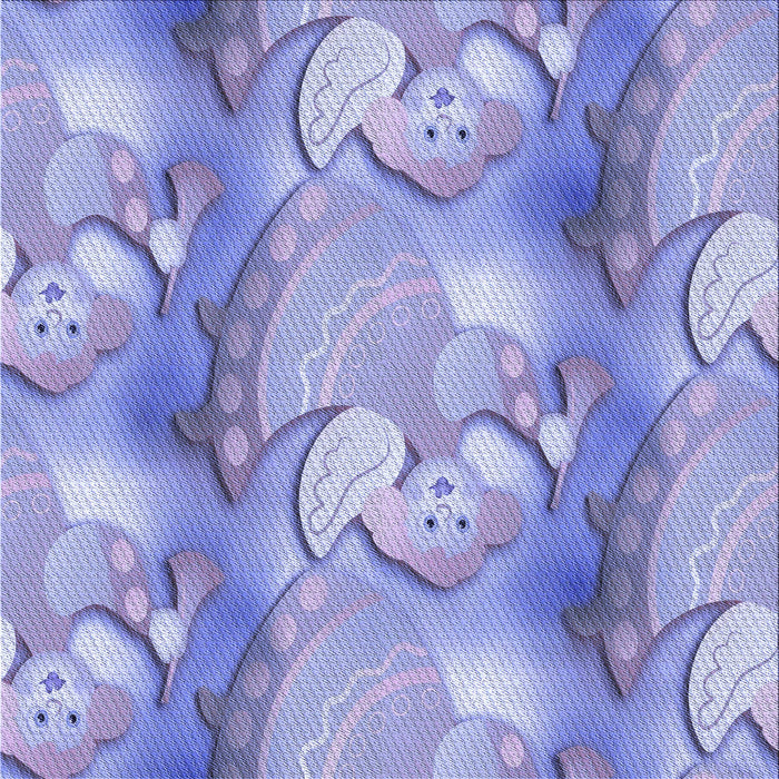 Round Machine Washable Transitional Pastel Blue Rug, wshpat3089blu