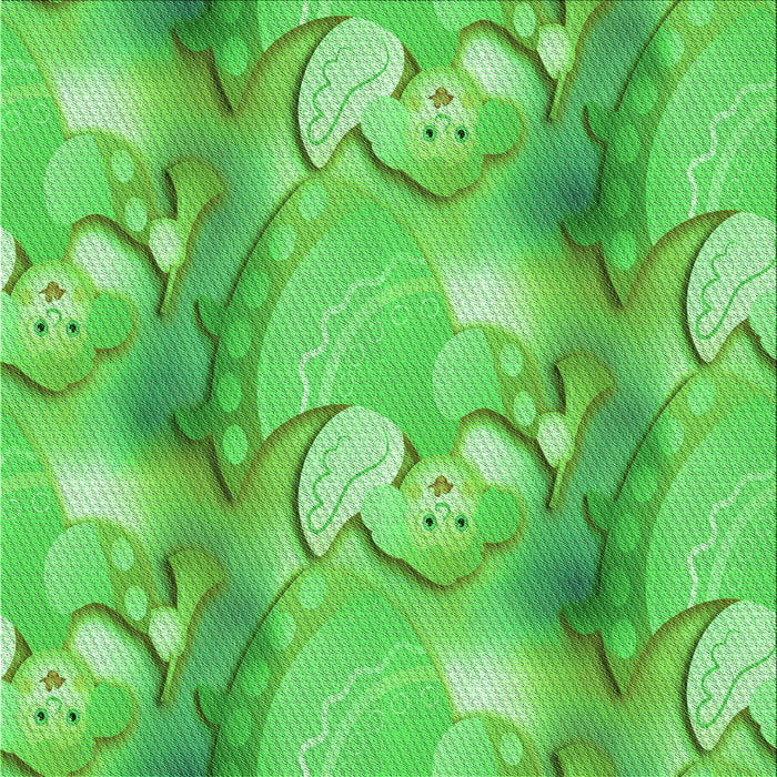 Round Patterned Neon Green Rug, pat3089grn