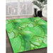 Patterned Neon Green Rug in Family Room, pat3089grn