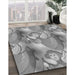 Patterned Cloud Gray Rug in Family Room, pat3089gry