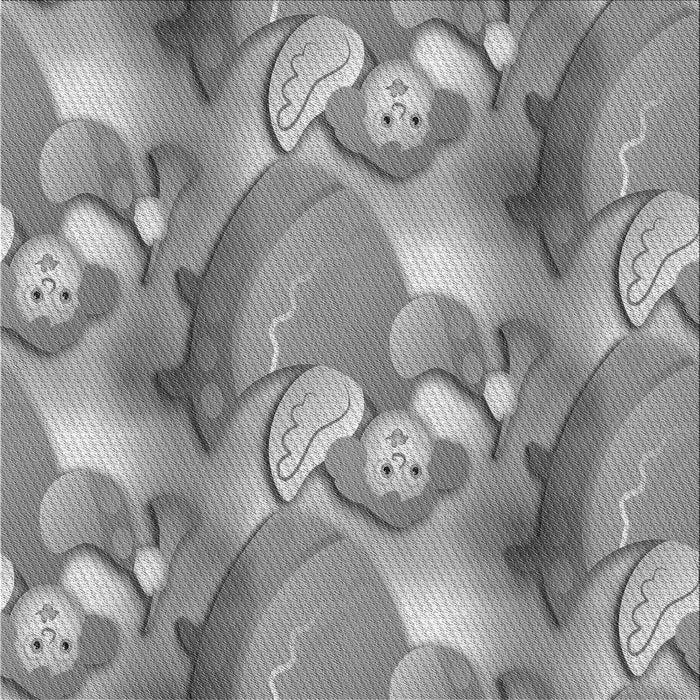 Round Patterned Cloud Gray Rug, pat3089gry