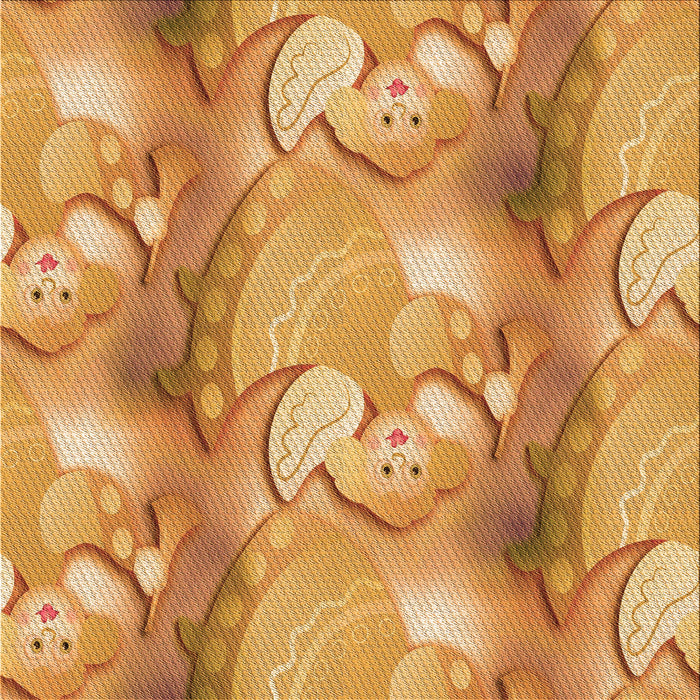 Round Patterned Neon Orange Rug, pat3089org