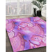 Patterned Violet Purple Rug in Family Room, pat3089pur