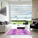 Machine Washable Transitional Violet Purple Rug in a Kitchen, wshpat3089pur