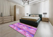 Patterned Violet Purple Rug in a Bedroom, pat3089pur