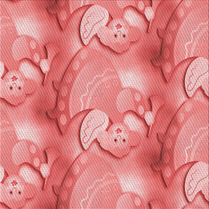 Round Machine Washable Transitional Light Coral Pink Rug, wshpat3089rd