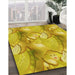 Machine Washable Transitional Yellow Rug in a Family Room, wshpat3089yw